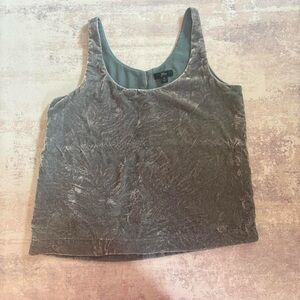 J. Crew Gray Velvet Tank Top size 2